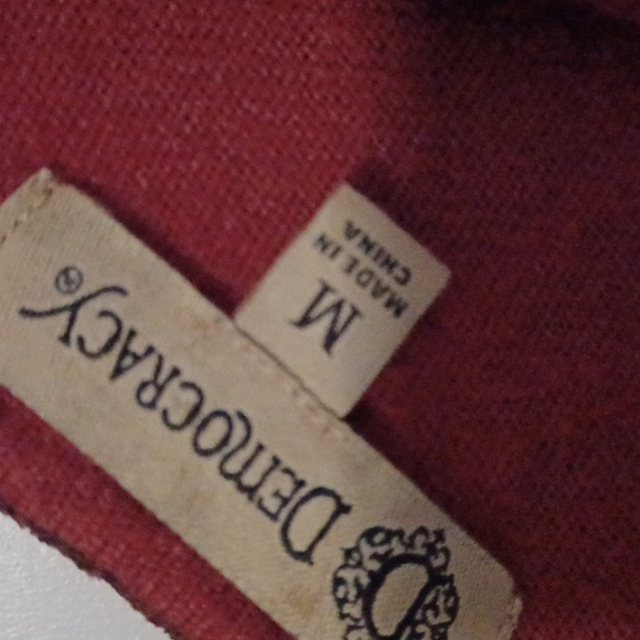 Democracy, Womens Burnt Red Print sweater Sz. L. - Picture 4 of 6